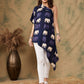 InWeave Women's Blue Elephant Print Oneshoulder Top - Swadesiicart