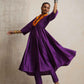 trueBrowns Purple Silk Anarkali Flared Kurta Set | Swadesiicart