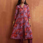 trueBrowns Purple Print Shirt Kurta Set | Swadesiicart