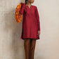 trueBrowns Red Silk Kurta Co-ord Set - Swadesiicart