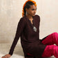 trueBrowns Cola Silk Kurta Co-ord Set - Swadesiicart
