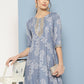 Ahalyaa Floral Printed Midi A-Line Ethnic Dress | Swadesiicart