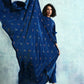 trueBrowns Blue Embroidered Velvet Shawl | Swadesiicart