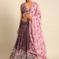House of Panchhi Rose Gold Chinon Sequins Embroidery Lehenga Choli & Dupatta | Swadesiicart