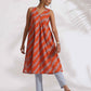 trueBrowns Orange Cotton Print Sleeveless Kurta Set | Swadesiicart