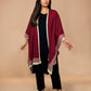 trueBrowns Maroon Woollen Kaftan Cape | Swadesiicart