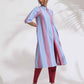 trueBrowns Blue Cotton Stripe Straight Kurta Set | Swadesiicart