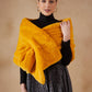 InWeave Women's Yellow Long Faux Fur Cape - Swadesiicart
