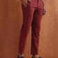 trueBrowns Men's Rust Cotton Twill Pants | Swadesiicart
