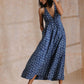 trueBrowns Indigo Dabu Floral Print Cotton Sleeveless Dress | Relove - Swadesiicart