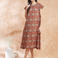 InWeave Women's Maroon Mughal Kalamkari A Line Dress - Swadesiicart