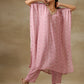 trueBrowns Light Mauve Bandhani Printed Silk Kaftan Kurta Pant Set | Swadesiicart