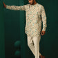 trueBrowns Men's Teal Floral Cotton Printed Co-ord Set - Swadesiicart