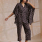 trueBrowns Black Elephant Bagru Print Cotton Kaftan Co-Ord Set - Swadesiicart