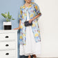 InWeave Women's Cream Strappy With Blue Floral Print Cape - Swadesiicart
