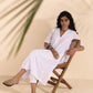 trueBrowns White Cotton Dobby V-Neck Kurta Pant Set | Swadesiicart