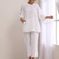 trueBrowns White Dobby Baggy Sleeve Co-Ord Set - Swadesiicart