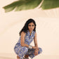 trueBrowns Blue Cotton Ikat Sleeveless Co-ord Set - Swadesiicart