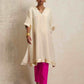 trueBrowns Ivory Tissue Kurta Co-ord Set - Swadesiicart