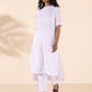 trueBrowns White Cotton Dobby Kurta Pant Set | Swadesiicart