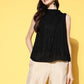 InWeave Women's Black Lurex Tie Up Top - Swadesiicart
