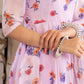 Pomcha Jaipur Lavender Gangaur Printed Organza Anarkali | Swadesiicart