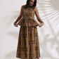 trueBrowns Beige Cotton Skirt Co-ord Set - Swadesiicart