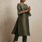 trueBrowns Green Tissue Kurta Set | Swadesiicart