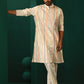 trueBrowns Men's Ivory Multi Colour Striped Cotton Kurta | Swadesiicart