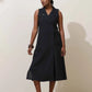 trueBrowns Black Cotton Linen Dress | Swadesiicart