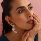 trueBrowns Brass Marble Stone Earrings - Swadesiicart