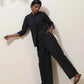 trueBrowns Black Cotton Linen Co-Ord Set - Swadesiicart