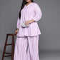 Ahalyaa Plus Size Striped Tunic with Palazzos | Swadesiicart