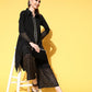 Ahalyaa Women Black Printed Tunic With Palazzos | Swadesiicart