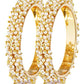 Gold-Polished Alloy Pearl Cluster Bangle Set - The Pari - The Pari - Dinesh Associates