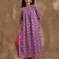 trueBrowns Purple Zig-Zag Printed Silk Kurta Pant Set | Swadesiicart