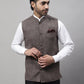 Even Apparels Men's Brown Nehru Jacket With Welt Pockets | Swadesiicart