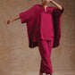 trueBrowns Pink Modal Satin Boxy Fit High-Low Co-Ord Set - Swadesiicart