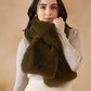 InWeave Women's Mehandi Green Faux Fur Neck Warmer - Swadesiicart