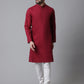 Even Apparels Maroon Pure Cotton Kurta With Band Collar | Swadesiicart