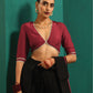 trueBrowns Maroon Silk Gota Blouse | Swadesiicart