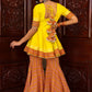 Pomcha Jaipur Tuscan Yellow Cotton Sharara Set | Swadesiicart