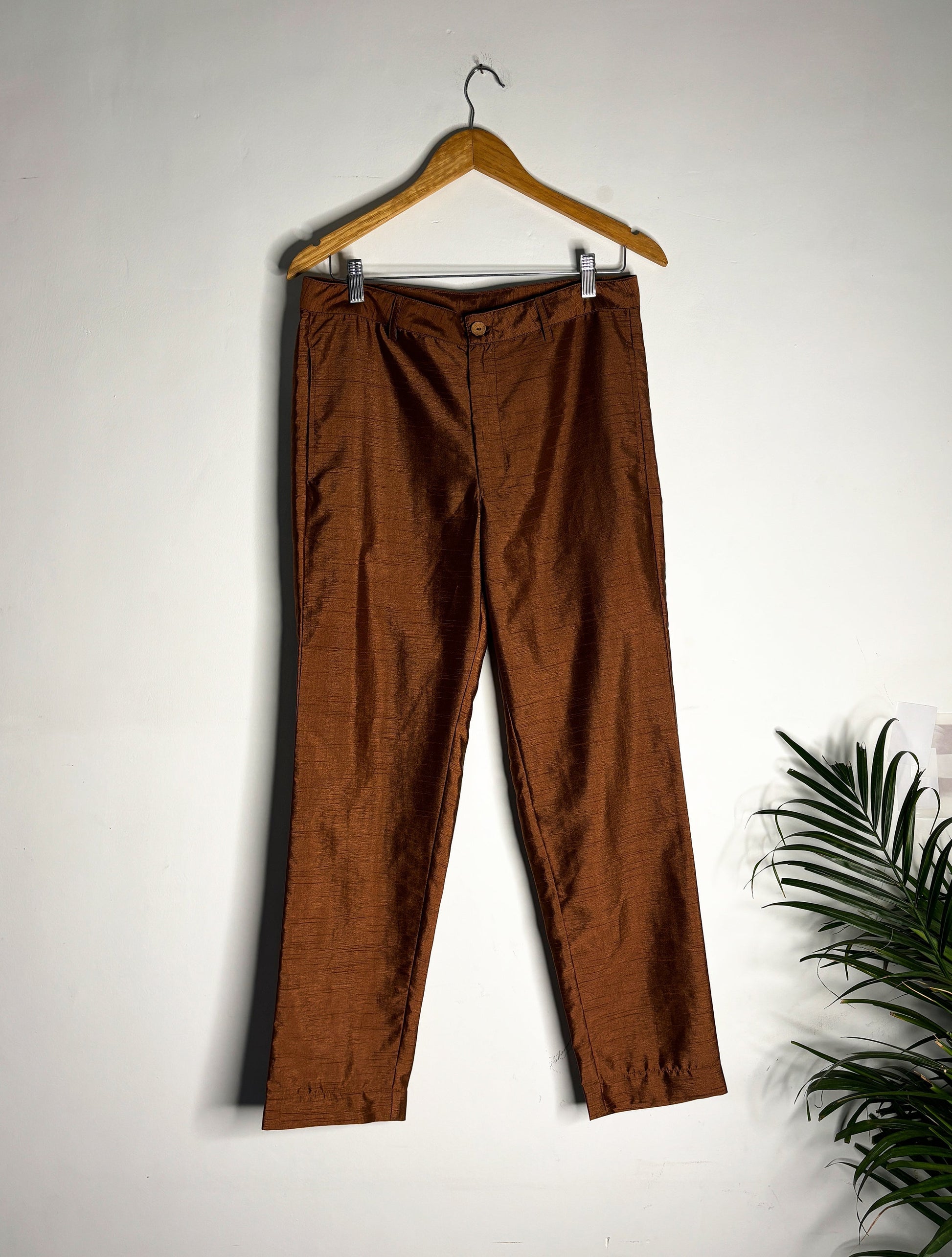 trueBrowns Brown Straight Men's Pant | Swadesiicart