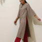 trueBrowns Grey Cotton Linen Kurta Pant Set | Swadesiicart