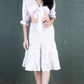 Noroke Sustainable fabric | Bemberg Polka Dot Skirt Co-Ord Set Women - White - Swadesiicart