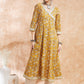 InWeave Women's Mustard Printed Gota Embroidered Anarkali Kurta - Swadesiicart