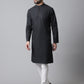 Even Apparels Black Solid Kurta With Band Collar | Swadesiicart