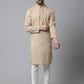 Even Apparels Pure Cotton Kurta With Band Collar - Beige | Swadesiicart