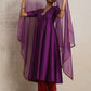 trueBrowns Purple Silk Anarkali Kurta Pant Dupatta Set | Swadesiicart