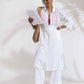 trueBrowns White Check Cotton Kurta Set | Swadesiicart